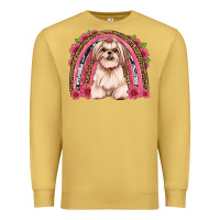 Antique Gold shih tzu floral rainbow Premium Sweatshirt - Artiststas