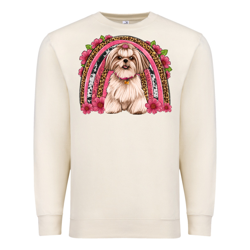 Shih Tzu Floral Rainbow Premium Sweatshirt by Artiststas | Teevron