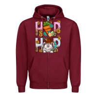 Burgundy Western Hip hop Bunny Zipper Hoodie - Neo Western
