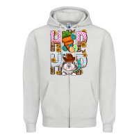 Dove Grey Western Hip hop Bunny Zipper Hoodie - Neo Western