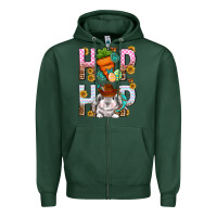 Sports Green Western Hip hop Bunny Zipper Hoodie - Neo Western