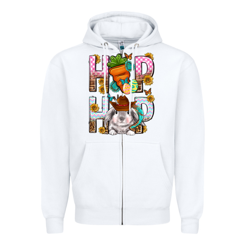 Western Hip Hop Bunny Zipper Hoodie by Neo Western | Teevron