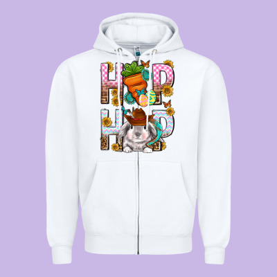 Western Hip Hop Bunny Zipper Hoodie Designed By Neo Western
