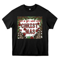 Black just a girl who loves christmas Heavy Core Tee - CowhideDigitalArt