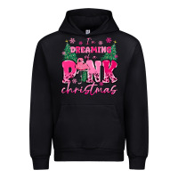 Black i'm dreaming of a pink christmas flamingo Urban Hoodie - MaliasSmallBusiness