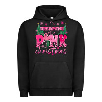 Pigment Black i'm dreaming of a pink christmas flamingo Urban Hoodie - MaliasSmallBusiness