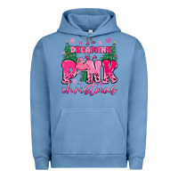 Pigment Pebble Blue i'm dreaming of a pink christmas flamingo Urban Hoodie - MaliasSmallBusiness