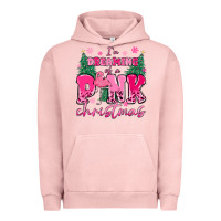 Pigment Salmon i'm dreaming of a pink christmas flamingo Urban Hoodie - MaliasSmallBusiness