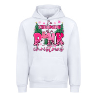 White i'm dreaming of a pink christmas flamingo Urban Hoodie - MaliasSmallBusiness