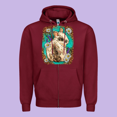 Western Rabbit Zipper Hoodie Designed By Neo Western