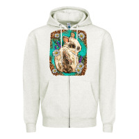 Oatmeal Heather Western Rabbit Zipper Hoodie - Neo Western