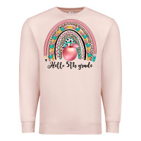 Pale Pink hello 5th grade Premium Sweatshirt - JahusDesignShop