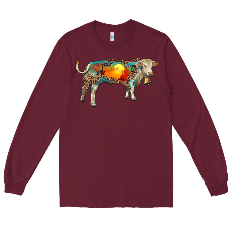 Charolais Bull With Desert And Leopard Long Sleeve Tee by RanaPortraitStore | Teevron