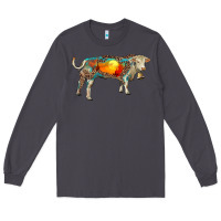 Smoke charolais bull with desert and leopard Long Sleeve Tee - RanaPortraitStore