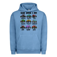 Pigment Pebble Blue god says i am Urban Hoodie - MaliasSmallBusiness