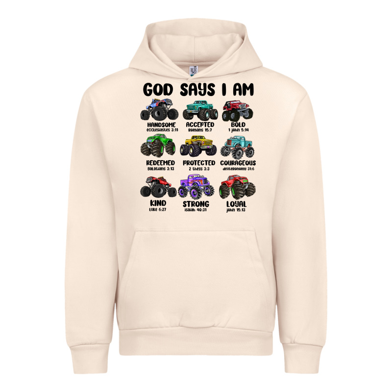 God Says I Am Urban Hoodie by MaliasSmallBusiness | Teevron