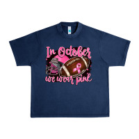 Navy in october we wear pink with football Urban Heavy Tee - BarkalooDesign
