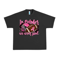 Pigment Black in october we wear pink with football Urban Heavy Tee - BarkalooDesign