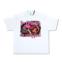 White in october we wear pink with football Urban Heavy Tee - BarkalooDesign