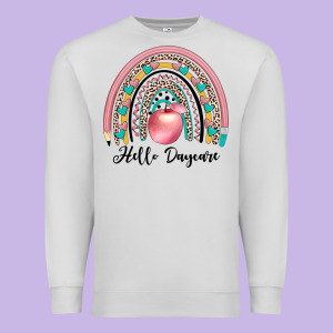 Hello Daycare Premium Sweatshirt Designed By Jahusdesignshop