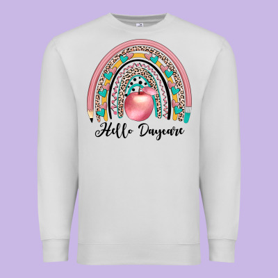 Hello Daycare Premium Sweatshirt Designed By Jahusdesignshop