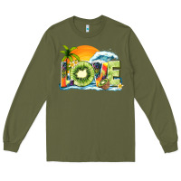 Army Green love kiwi summer Long Sleeve Tee - texasbilliewilder