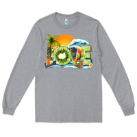 Heather Grey love kiwi summer Long Sleeve Tee - texasbilliewilder