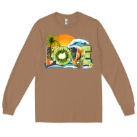Toasted Coconut love kiwi summer Long Sleeve Tee - texasbilliewilder