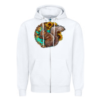 White western squirrel with sunflowers Zipper Hoodie - CowhideDigitalArt