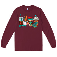 Burgundy math teacher coffee cups Long Sleeve Tee - AdoDesignShop