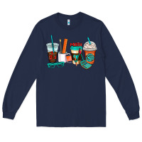 Navy math teacher coffee cups Long Sleeve Tee - AdoDesignShop