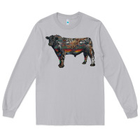 Moon Dust black angus bull with western patterns Long Sleeve Tee - RanaPortraitStore