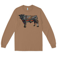 Toasted Coconut black angus bull with western patterns Long Sleeve Tee - RanaPortraitStore