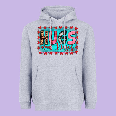 Hugs And Kisses Heavyweight Hoodie Designed By Jahusdesignshop