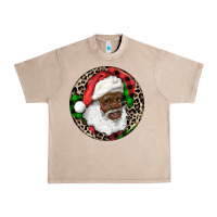 French Oak Afro Santa Christmas Urban Heavy Tee - RanaPortraitStore