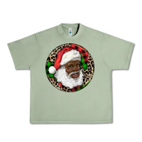 Oil Green Afro Santa Christmas Urban Heavy Tee - RanaPortraitStore
