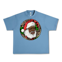 Pebble Blue Afro Santa Christmas Urban Heavy Tee - RanaPortraitStore