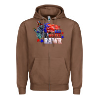 Chestnut Red white rawr 4th of july Zipper Hoodie - CowGirlArtShop
