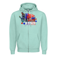 Seafoam Red white rawr 4th of july Zipper Hoodie - CowGirlArtShop
