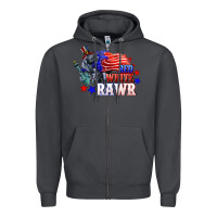 Smoke Red white rawr 4th of july Zipper Hoodie - CowGirlArtShop