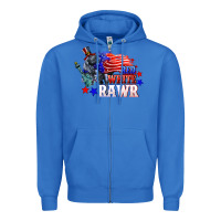 True Royal Red white rawr 4th of july Zipper Hoodie - CowGirlArtShop