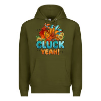 Army Green cluck yeah Premium Hoodie - MaliasSmallBusiness