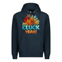 Navy cluck yeah Premium Hoodie - MaliasSmallBusiness