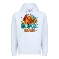 White cluck yeah Premium Hoodie - MaliasSmallBusiness