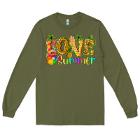Army Green love summer with pineapple Long Sleeve Tee - texasbilliewilder