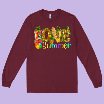 Love Summer With Pineapple Long Sleeve Tee Designed By Texasbilliewilder