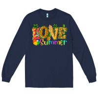 Navy love summer with pineapple Long Sleeve Tee - texasbilliewilder