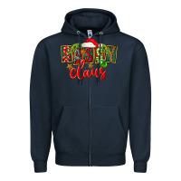 Navy christmas sassy claus Zipper Hoodie - FaDigitalArtStudio