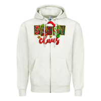 Oatmeal Heather christmas sassy claus Zipper Hoodie - FaDigitalArtStudio