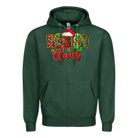 Sports Green christmas sassy claus Zipper Hoodie - FaDigitalArtStudio